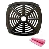 20.8x20.8cm Air Fryer Accessories Grill Pan Rack Grill Plate Pan Tray With Rubber Bumper Kitchen Part