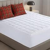 Utopia Bedding Twin Mattress Pad, Quilted Fitted Premium Mattress Protector, Deep Pocket Cover Stretches up to 16 Inches, Fluffy Pillow Topper (39x75 Inches, White)