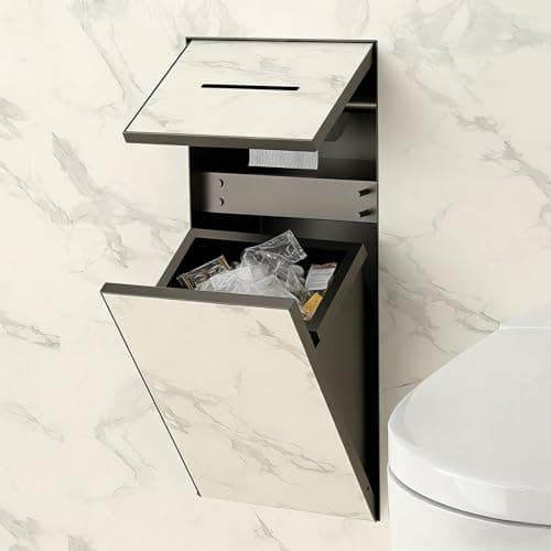 Recessed in Wall Toilet Paper Holder and Trash Can, Tileable/Hidden Bathroom Niche Insert with Removable Waste Bin, Commercial & Residential Toilet Tissue Storage Organizer