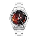 FodPand Mens Stainless Steel 3-Hand Analog Watch Easy Reader 40mm Dial