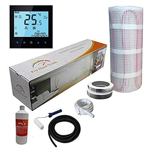 Nassboards Premium Pro – Electric Heating For Underfloor Heating, Yellow 150 W per m2 - Black Wireless Wifi Thermostat - 18 m²