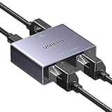 UGREEN 1000Mbps Ethernet Splitter 1 to 2, Plug and Play, 2 Devices Simultaneously Networking, 3FT USB Power Cable, RJ45 Internet Ethernet Switch for PC, Laptop, PS5, Xbox, TV