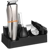 NUSITOU 6-in-1 Electric Hair Trimmer for Men with Replaceable Shaving Head and Safe Operation, Cordless Beard and Nose Hair Shaver, Stainless Steel Blades, 1000mah Battery for Home Use