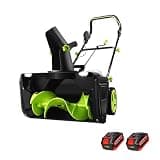 22" Electric Snow Blowers, Manual Snow Removal Machine, Multi Scenario Commercial and Household Snow Removal Machine, Rechargeable Battery for cyclic use (4 Batteries)