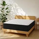 SUQGUT King Hybrid Innerspring Mattress, 12 Inch, Black & White Cover, Medium-Soft Memory Foam, Mattress in a Box, No Fiberglass, 76" x 80"