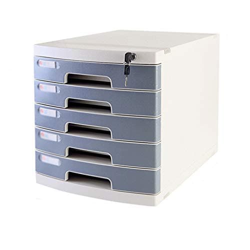 Locked File Cabinet, Desktop File Cabinet, Five Drawers, Pink, Blue, Dark Gray, Size 29.539.432.5 Cm dark gray