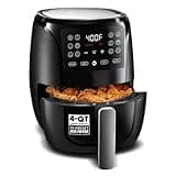 4 Qt Digital Air Fryer With FryForce 360 And Guided Cooking, Black/Stainless Steel, New - Includes Nonstick, Dishwasher Safe Basket And Crisper Tray For Easy Cleanup