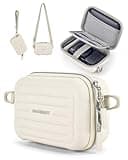 BAGSMART Digital Camera Case, Waterproof & Protective Small Camera Bag with 2 Carrying Ways, Lightweight Camera Sling Bag for Canon PowerShot ELPH 180/190 / Sony DSCW800/DSCW830 - Beige