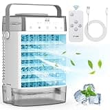 Portable Air Conditioners, 1000ml Portable AC Unit with Remote Control, Powerful 3 Speeds 7 Colors LED Evaporative Air Cooler with Timer, Personal Mini Air Conditioner (Grey)