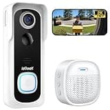 ieGeek Wireless Video Doorbell Camera, No Subscription Needed, 2K HD Clear View, PIR Motion Detection Instant Alert with Indoor Chime, Only 2.4GHz WiFi, Work with Alexa