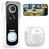 ieGeek Wireless Video Doorbell Camera, No Subscription Needed, 2K HD Clear View, PIR Motion Detection Instant Alert with Indoor Chime, Only 2.4GHz WiFi, Work with Alexa