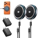 THREEKEY Qi2.2 25W Magnetic Wireless Charger: 2 Pack Fast Wireless Charging Pad for iPhone 17/16/15/14/13/12 Pro Max & AirPods, with Cooling Fan, 6.6ft Cable for Travel & Desk(35W Adapters Included)