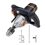 MAXXT Mixer 13A Single Paddle Concrete Mortar Mixer, 5/8" Keyed Chuck, Soft Start, Come w/100mm Large Spiral Mixing Paddle