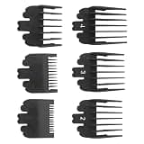 HOTIOGA 6X Professional Cutting Blade Guard for Limural K11S/ Novah HCL-001/ Surker K7S/ K9C/ K9S, Combs Clipper Guides Replacement - 1/16" to 1/2" (Black)