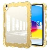 SPIUST for iPad (A16) 11th Generation 11 Inch 2025,10th Generation 10.9 Inch 2022 Case,Wave Edge Durable TPU+Back Hard PC Shockproof with Transparent Back,Yellow Bling