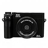 Heayzoki 5K Mirrorless Camera, 75MP 18x Zoom WiFi Digital Camera with 3 Inch Screen, Protable Retro Vlog with Pop Up Flash Support App Connection for Travel