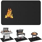 Protebox 60 x 40 inch Under Grill Mats for Outdoor Grill, Double-Sided Fireproof Deck and Patio Protector Mat, Waterproof Oil-Proof BBQ Floor Pad Indoor Fire Pit Fireplace Mat (0.9mm)