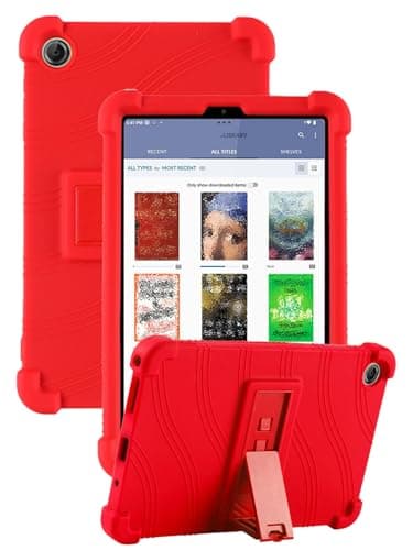 Case for Nook Reading Tablet 8.7 Inch (2026 Release), FJIASTB Soft Silicone Kids Friendly Protective Cover with Adjustable Stand, Drop-Proof (Red)
