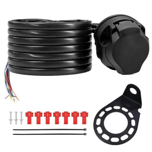 VCALDGFZ 13 Pin Trailer Light Lead Pre-Wired Socket Connector for Tow Caravans 2 Metres Core Extension Cable