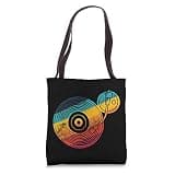 Vintage Retro Vinyl Turntable LP Records Vinyls DJ Musician Tote Bag