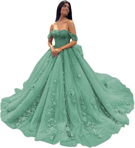 Ftupza Lace Dusty Sage Quinceanera Dresses 3D Floral Tulle Prom Ball Gown Princess Elegant Sweet 16 Dresses Luxury Vestido De 15 Años 2