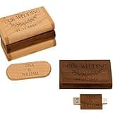 Engraved Wooden Dual USB C&A Flash Drive with Box: Personalized Wedding Photographer Gift (Light Wood, 4, GB)