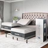 Sven & Son Platinum Adjustable Bed Base Frame + 14 inch Hybrid Spring Matt (Medium Soft), Lumbar Support, Head-Pillow-Tilt, Massage, Under-Bed Lights, USB - Split King