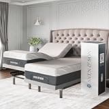 Sven & Son Platinum Adjustable Bed Base Frame + 14 inch Hybrid Spring Matt (Medium Soft), Lumbar Support, Head-Pillow-Tilt, Massage, Under-Bed Lights, USB - Split King