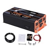 ZUDOKIA 2500W Pure Sine Wave Inverter, 24V DC to 110V AC with 7m Remote Control, 3 AC Outlets USB-C for RV Truck Solar