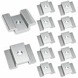 fallingstar 50 Pcs Solar Panel Mid Clamps 1.06 Inch Aluminum Alloy Solar Mid Clamp for Mounting Brackets, Solar Panel Clamps Bulk for Tin/Flat/Sheet Roof, Silver