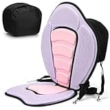 Vinsot 1 Set Kayak Seat Cushion Universal Paddle Board Seat with Back Support Adjustable Non Slip Boat Chair Seats with 4 Straps and Storage Bag for Kayak Boat Sup Canoe (Purple and Pink)
