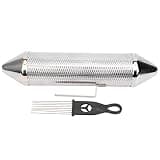 Metal Guiro Shaker with Scraper, Stainless Steel Orff Percussion Instrument for Music Teaching Aids, Rustling Sound Effect, Lightweight Classroom & Party Use