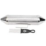 Metal Guiro Shaker with Scraper, Stainless Steel Orff Percussion Instrument for Music Teaching Aids, Rustling Sound Effect, Lightweight Classroom & Party Use