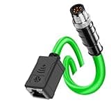 1pcs M12 To RJ45 Female Connector Cable,M12 A/D/X Coded,4/8-Pin,CAT6A Flexibility Industrial Network cable,M12 To RJ45 Ethernet cable(8Pin X-Male -RJ45,0.5m)