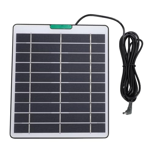 Yctze 5W 5V Monocrystalline Solar Panel Charger, Portable Solar Charger Camera, DC Interface for Security Camera Doorbell Monitoring System (Black)
