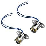 JYIS 2PCS BAY15D 1157 LED Bulb Socket Adapter, Snap-in Car Light Bulb Holder with 2 Wire Connectors, Automotive Replacement Lamp Socket for Car Truck Turn Signal Brake Tail Light