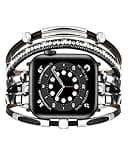 VISOOM Beaded Boho Bracelet Compatible for Apple Watch Band 42mm/44mm/45mm/46mm Series 11 10 9 8 7 SE Series 6/5/4 Women Leather Handmade Multilayer Wrap Watch Strap for iWatch Bands 3/2/1