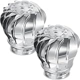 Tandefio 2 Pack 4 Inch Turbine Vent Stainless Steel 201 Non Power Wind Turbine Roof Ventilator for Houses Factory Attic Vent Cap (110mm)
