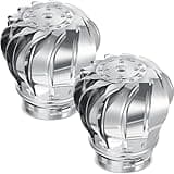 Tandefio 2 Pack 4 Inch Turbine Vent Stainless Steel 201 Non Power Wind Turbine Roof Ventilator for Houses Factory Attic Vent Cap (110mm)