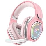 Ozeino 2.4GHz Wireless Gaming Headset with Microphone, 2.4G USB & Type C Transmitter - 30h Battery Life - RGB Lighting Gaming Headphones for PS5, PS4, PC, Phone