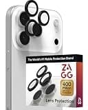 ZAGG iPhone Camera Lens Protector for iPhone 17/16/15 Pro and Pro Max Models - Black, Camera Ring, Maximum Impact & Scratch Protection, Anti-Reflective Technology, Smudge-Resistant, Glass Elite