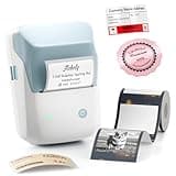 NIIMBOT B1 Pro Label Maker with 1 Roll Label, 300 DPI HD Bluetooth Thermal Label Printer for Home Office Small Business Organization, for DIY Crafts, Scrapbook, Photos, Meomo, Light Blue