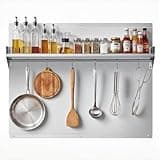 VEVOR 30" x 24" Stainless Steel Backsplash for Stove, Ultra Flat Splatter Guard with Storage Shelf & Hanging Rack, Wall Shield Range Hood Panel, Easy Clean, Pre-Drilled Holes for Easy Installation