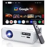 Aurzen EAZZE D1G 4K Supported Google TV Smart Projector with WiFi & Bluetooth, Auto Focus & Keystone, Dolby Audio, Zoom, Movie, Portable Mini Projector for Home & Outdoor Use