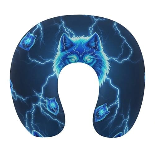 100% BLUE COLLAR U Shaped Neck Pillow Wolf (48) Memory Foam Travel Pillow Head Support Soft Pillow for Sleeping Rest