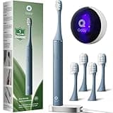 ODAY Sonic Electric Toothbrush for Adults with Wall Mounted Toothbrush Sanitizer Holder and 4 Brush Heads, Smart Timer, Wireless Charging, IPX7 Waterproof, 1 Month+ Battery, Blue