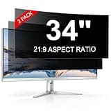 ZpTsarinal 【2 PACK】 34 Inch Computer Privacy Screen Filter for 21:9 Aspect Ratio Widescreen Monitor Removable Computer Monitor Privacy Shield - Eye Protection Anti Glare Blue Light Filter