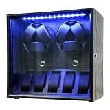 Oryx 6 Watch Winder for Automatic Watches, Rotating Watch Box 5 Rotation Modes Setting Display Case with Extra Watches Storages and LED Light, Lockable Winders USB Powered Super Quiet Mabuchi Motor