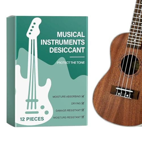 Guitar Desiccant, 12 Pieces Moisture Absorber Pack, Instrument Dry Care Sachets with Humidity Protection Design, Sturdy Storage Accessory, Piano Violin Guitar Ukulele Maintenance Use