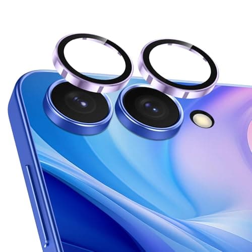 Meshine for Samsung Galaxy Z Flip 7 Camera Lens Protector,Scratch Proof,Strong Adsorption,9H Hardness with Metal Ring Camera Cover,Ultra Thin Case Friendly, Accessories Lens Protector,Light Purple